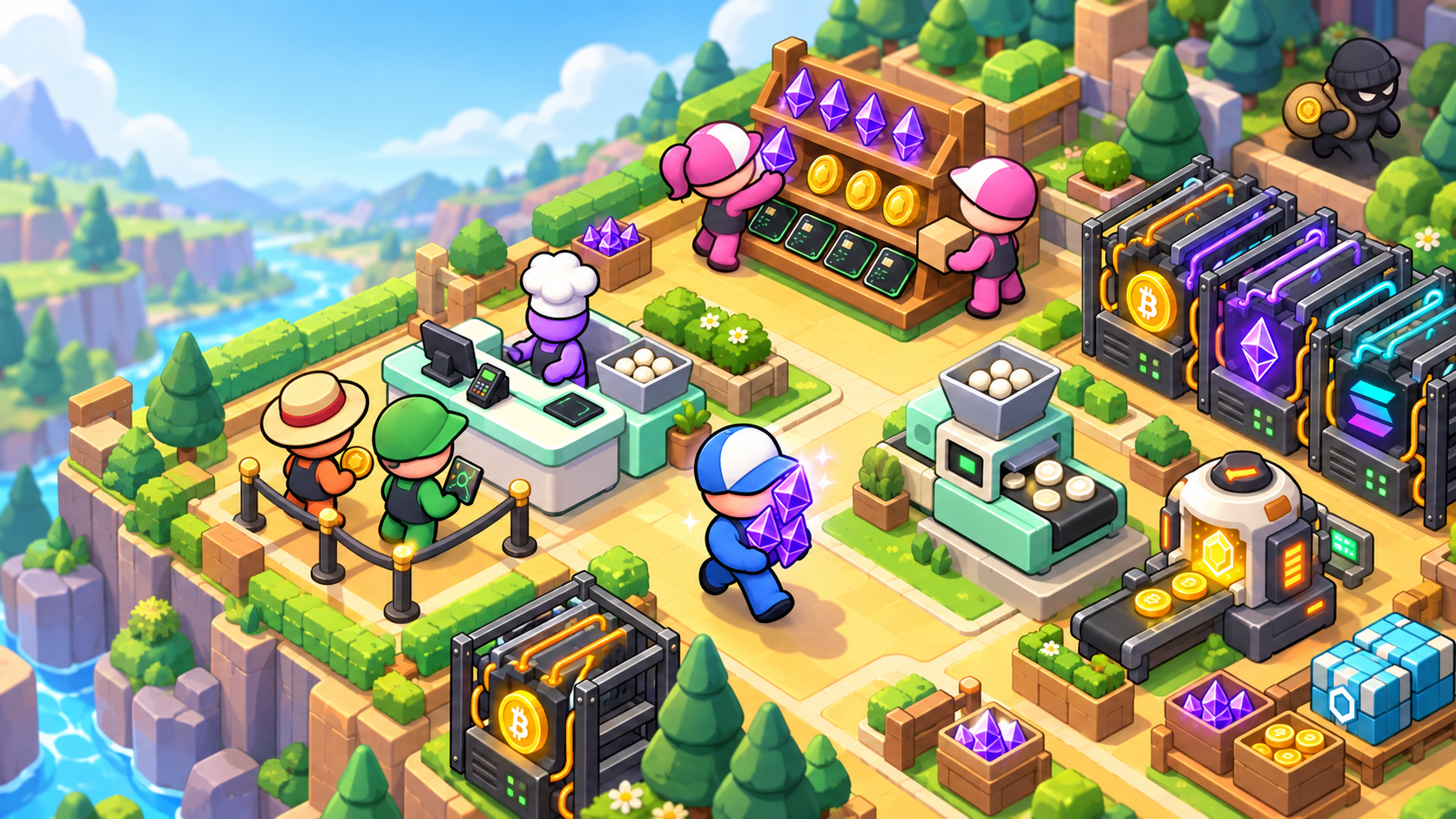 Illustration of the Hash Valley crypto universe
